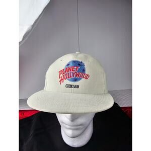 Vtg Planet Hollywood Chicago Hat Snapback Tan Adjustable‎ 90s Adult Cap